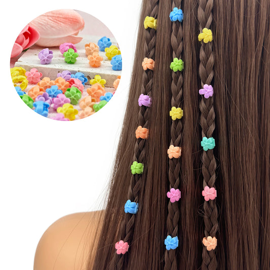 60pcs Hair Braids Beads Headwear Cute Candy Colors Plastic summer Hair Claw Clips Hair Accessories Loc Hair Jewelry for Braid