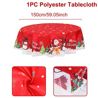 Disposable Christmas Tablecloth Merry Christmas Decors for Home 2024 Table Cover Xmas Ornament Navidad Natal New Year Gift 20