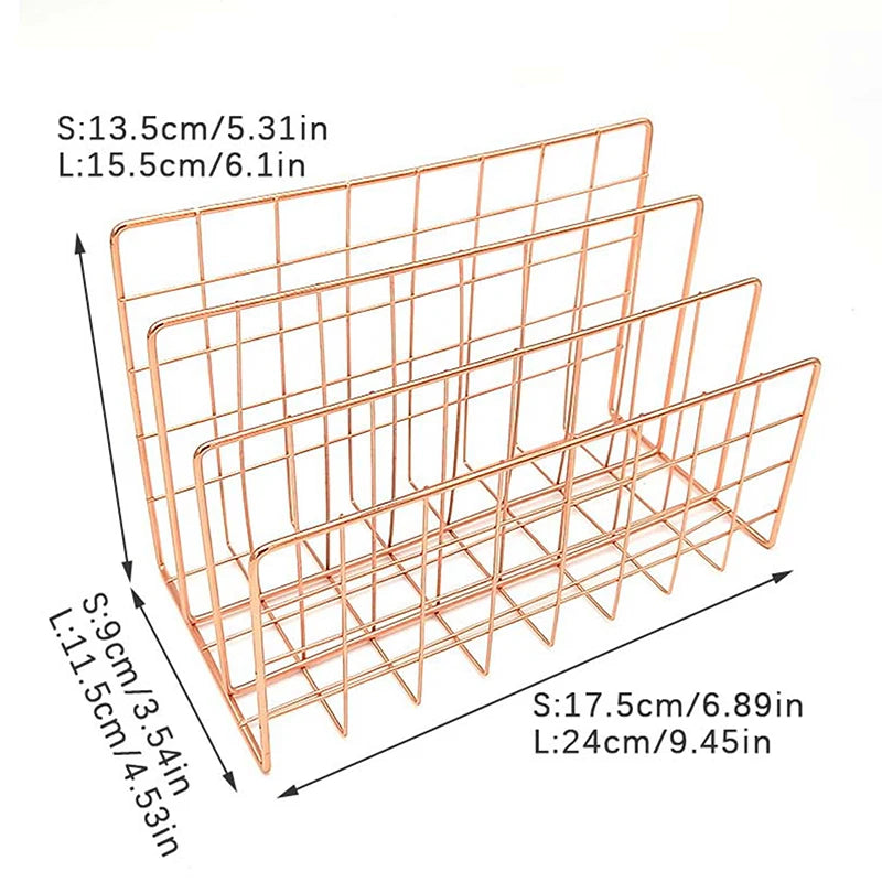 Ins Minimalist Iron Desktop Storage Rack Organizer Table Organizing Rack Document Book Rack Desk Multi-functional Storage Rac