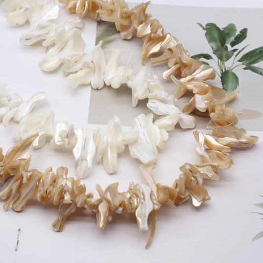 Natural Freshwater Shell Beading 18-25mm Irregular White Shell Loose Beads for Jewelry Making DIY Necklaces Bracelet Accessor