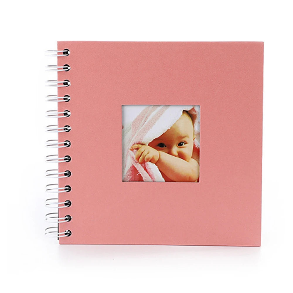 Scrapbook Photo Album Memory Book Paper for Travel Wedding Anniversary Christmas Gifts Baby Shower Memories - Pink