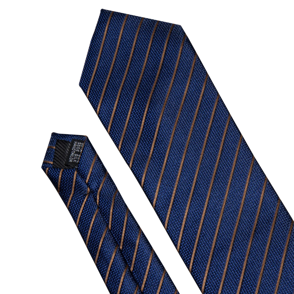Men Tie Gold Navy Blue Striped Tie Barry.Wang 3.4" Jacquard Party Wedding Woven Fashion Designers Necktie For Men silk Busine