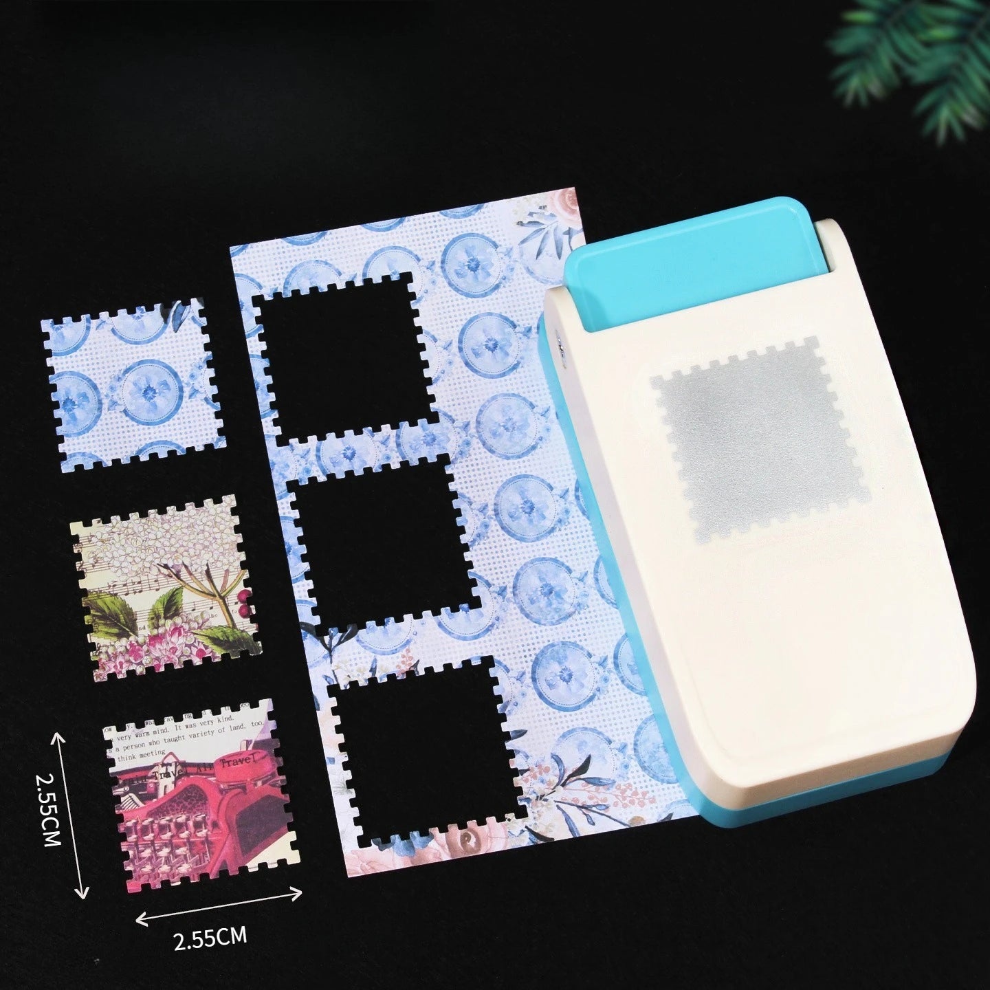 Rectangle Postage Stamp Punch Lever Action Craft Punch for Paper Crafting Scrapbooking Various Materials Punching Tool Emboss