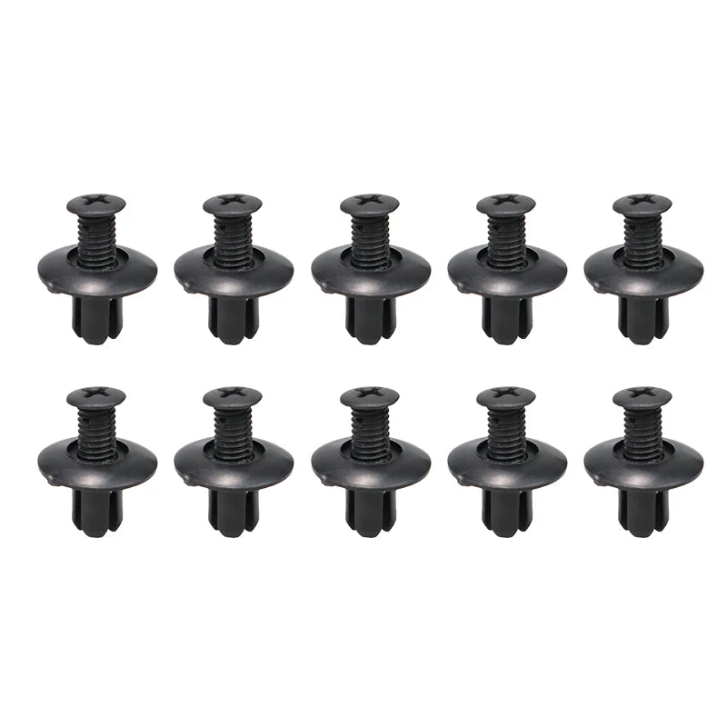 8mm Plastic Rivets Fasteners Screw Car Bumper Fender Black Rivet Car Fastener Clips for Toyota Focus Kia Nissan Yamaha - 10Pc