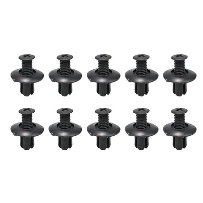 8mm Plastic Rivets Fasteners Screw Car Bumper Fender Black Rivet Car Fastener Clips for Toyota Focus Kia Nissan Yamaha - 10Pc