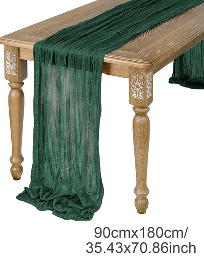 Semi-Sheer Gauze Table Runner Sage Cheesecloth Table Setting Dining Vintage Wedding Party Christmas Banquets Arches Cake Deco