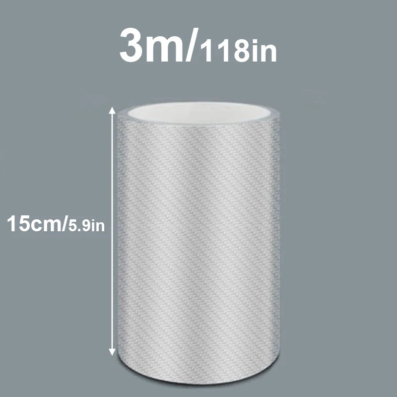 3/5/10M Transparent Carbon Fiber Car Threshold Portector Moulding Strip Trim Bumper Strip Clear Wear Surface Tapes DIY Film T