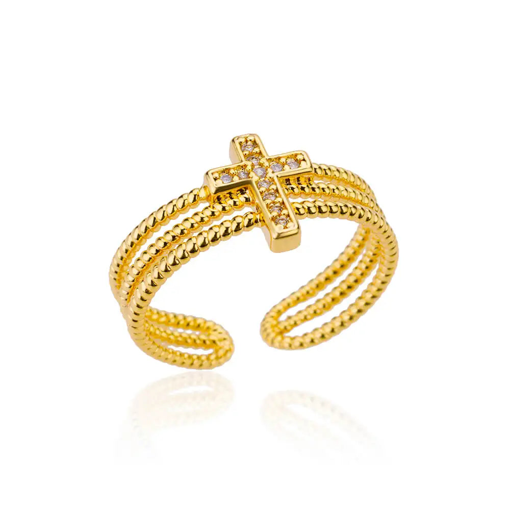 316L Stainless Steel Rings for Women Gold Color Never Fade Luxury Classic rings wedding couple rings Jewelry - JZ4386G