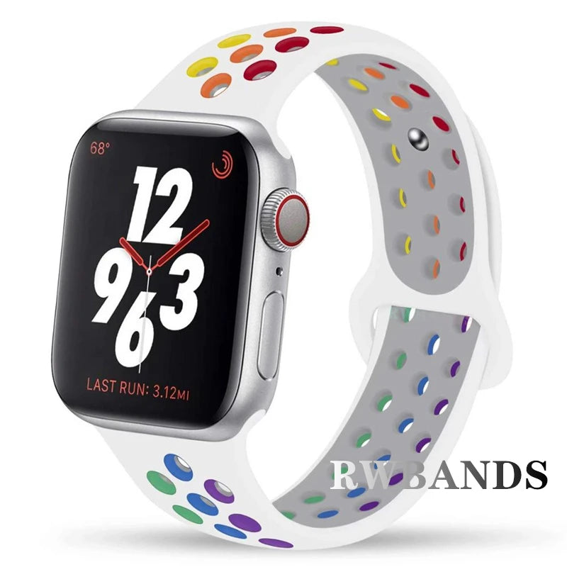 Sport Strap for Apple Watch Band 46mm 44mm 40mm 42-38-41mm 45mm Breathable Bracelet iWatch Series 10 9 8 7 6 SE 5 3 Ultra 2 4