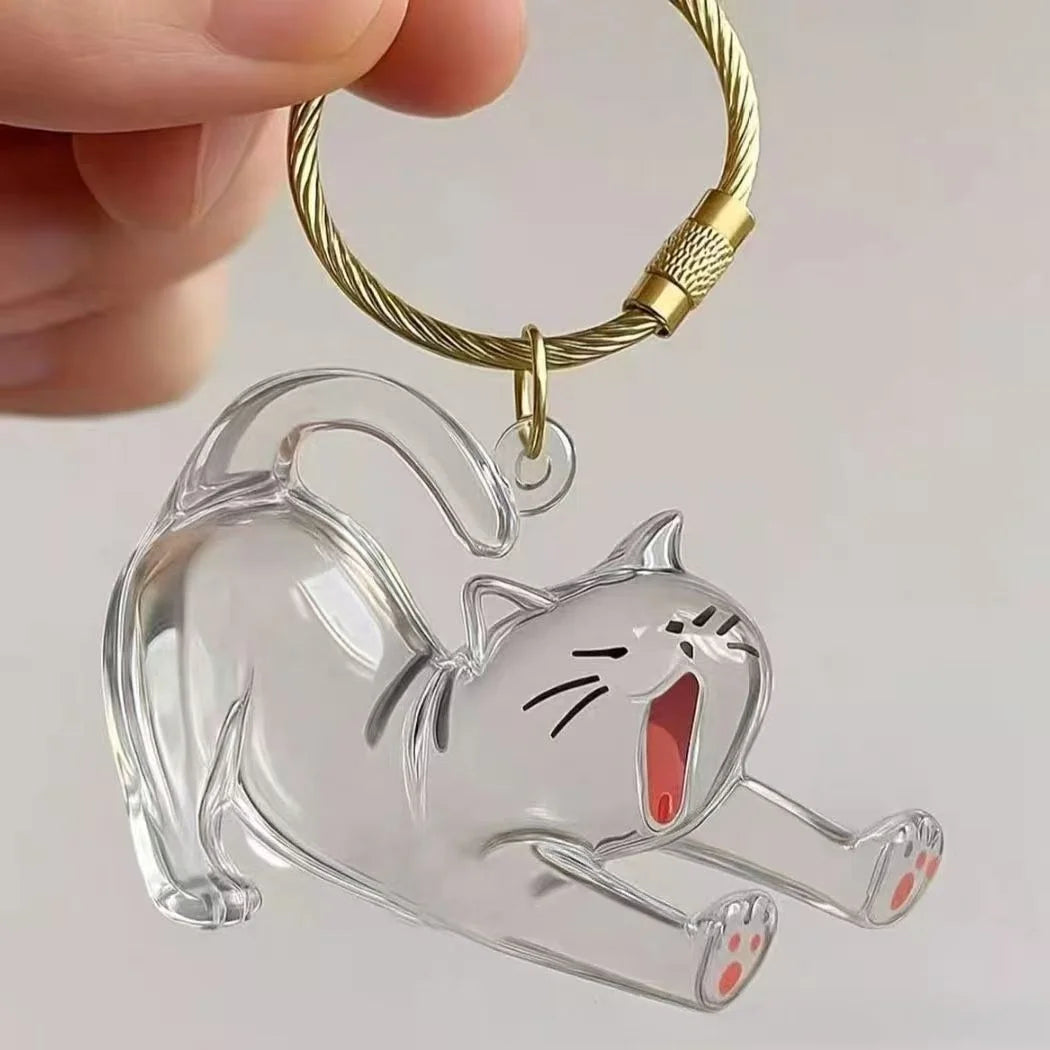 New Cat Hair Storage Keychain Bag Pendant Transparent Pet Fur Keepsake Capsule Souvenir Collection Gift Decoration Accessorie