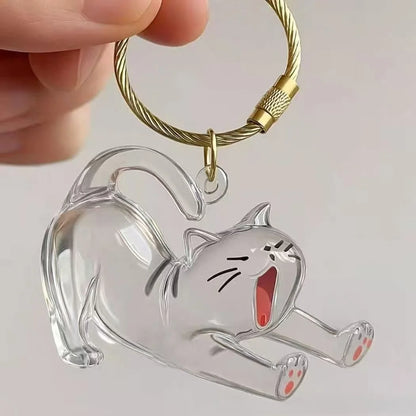 New Cat Hair Storage Keychain Bag Pendant Transparent Pet Fur Keepsake Capsule Souvenir Collection Gift Decoration Accessorie