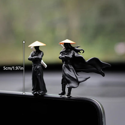 Resin Mini Figurines Decorative 50mm Ancient Sino-Japanese Samurai Warriors Office Cubicle Home Desktop Car Interior Model Gi