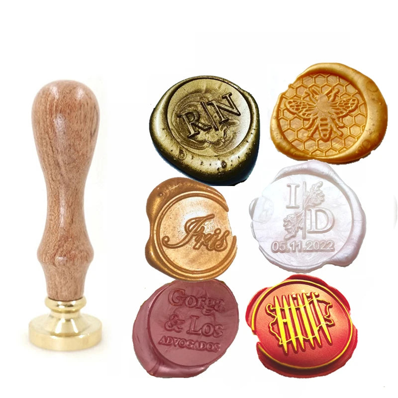 Custom brass wax seal Stamp with 2 Initial Ornament wreath,Vintage Reusable for DIY Wedding Invitation & Letters,Free Engravi