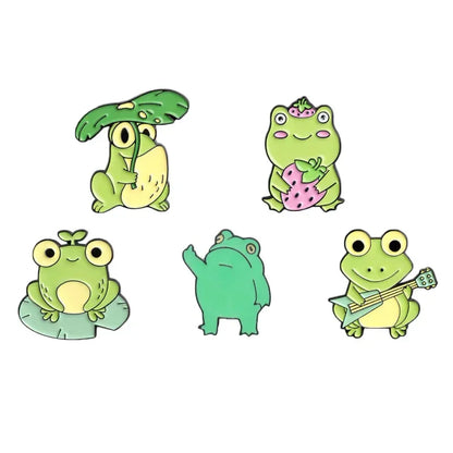 Cute Funny Vertical Middle Finger Frog Alloy Brooch Creative Cartoon Animal Badge Personality All-match Clothing Accessories