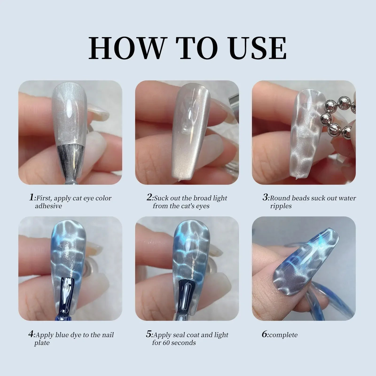 Round Magnetic Bead Nail Art Multi-Functional Powerful Magnet Cube Stones for Water Wave Ripple Cat Eye Design Manicure Tools