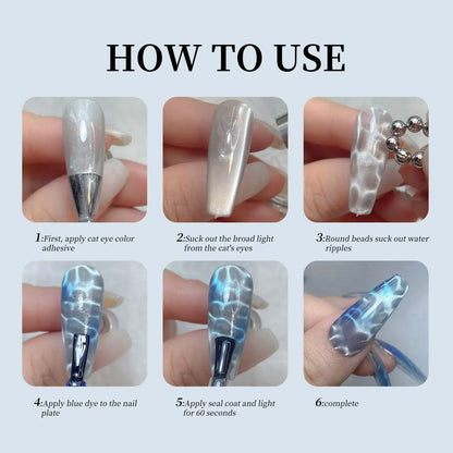 Round Magnetic Bead Nail Art Multi-Functional Powerful Magnet Cube Stones for Water Wave Ripple Cat Eye Design Manicure Tools