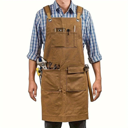 Good Thickened Cotton Canvas Summer Waterproof Apron Catering Shop Kitchen Home Gardening Commercial Waist Apron