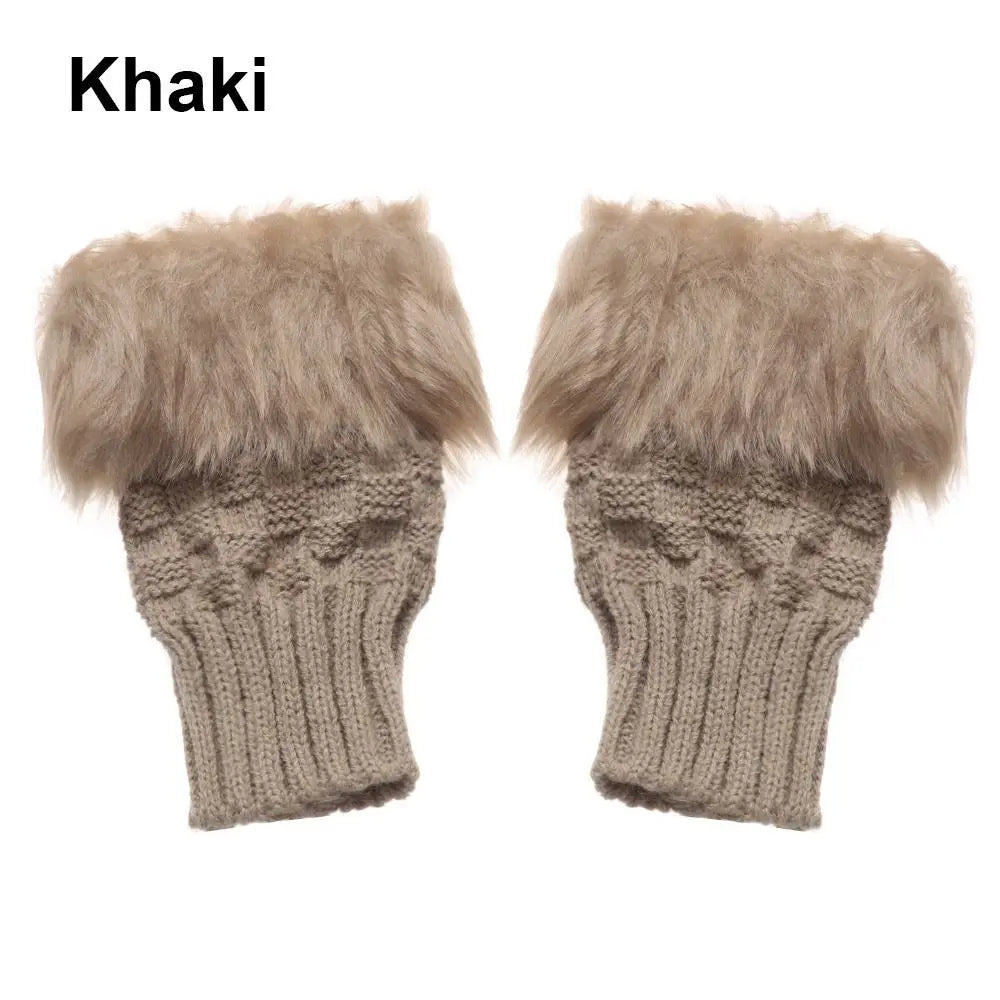 Rabbits Knitted Gloves, Faux Rabbit Hair Mittens, Warm Fingerless Gloves for Winter, Cozy Texting Gloves, Stylish Outdoor Han