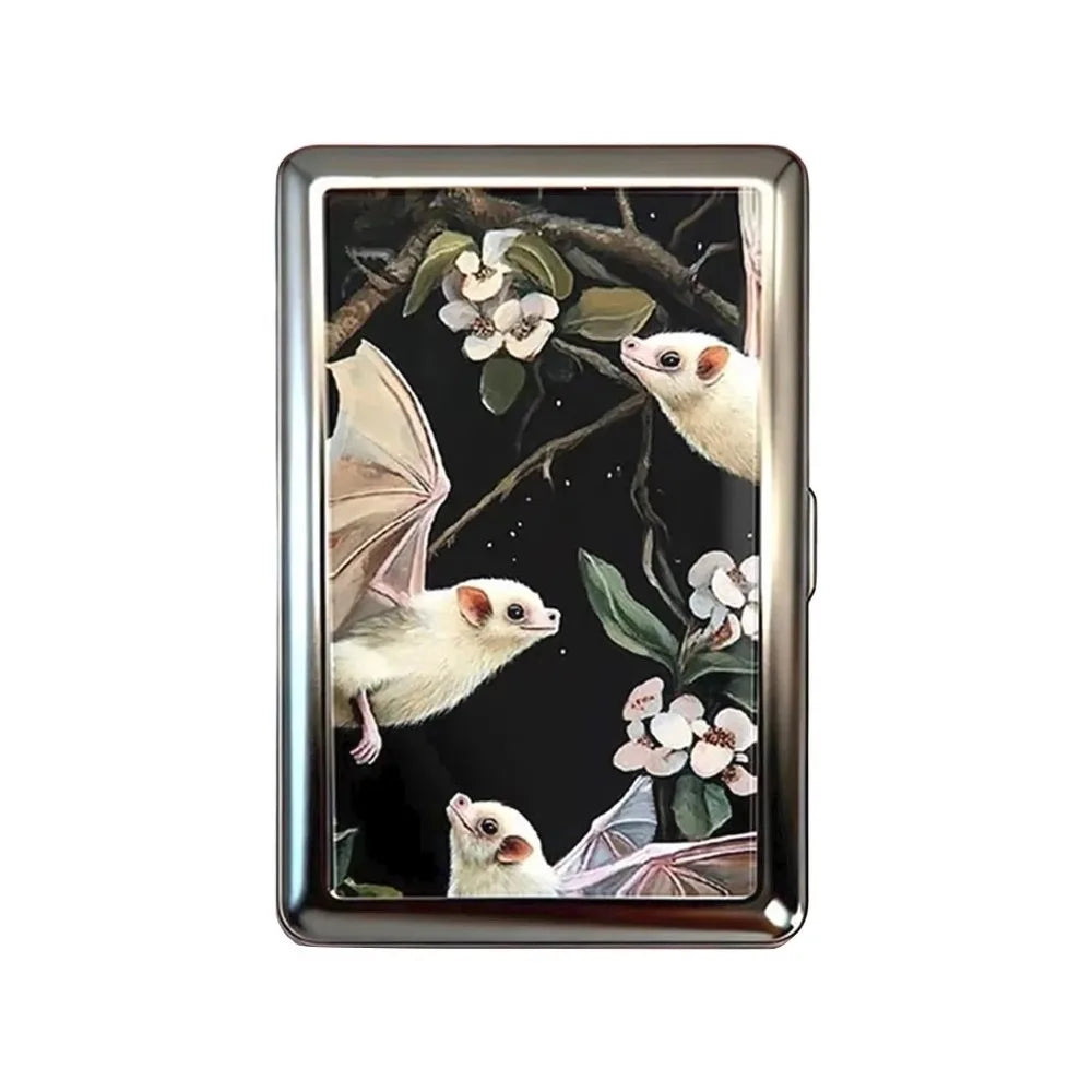Vintage-Style Vintage Card Case Metal Material Easy Snap Metal Case Versatile Design Multi-function Card Holder - F
