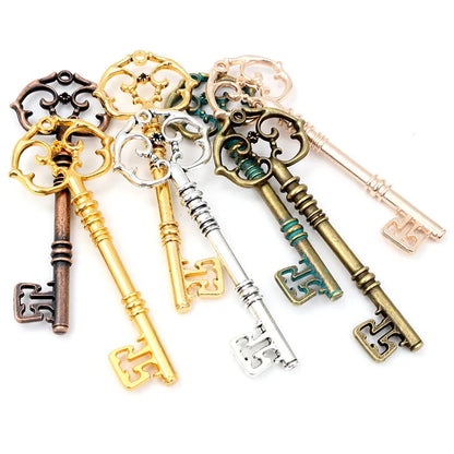 83x31mm 2pcs Bronze Green Gold Colors Antique silver color Plated Key Handmade Charms Pendant:DIY for bracelet necklace