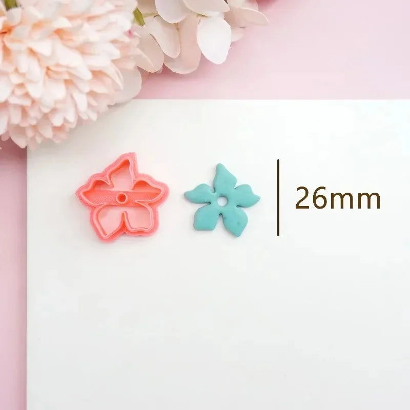 Flowers/Love Soft Ceramic Earring Mold Polymer Clay Cutter DIY Handmade Jewelry Pendant Quick Modeling Cutting Ceramic Tool -