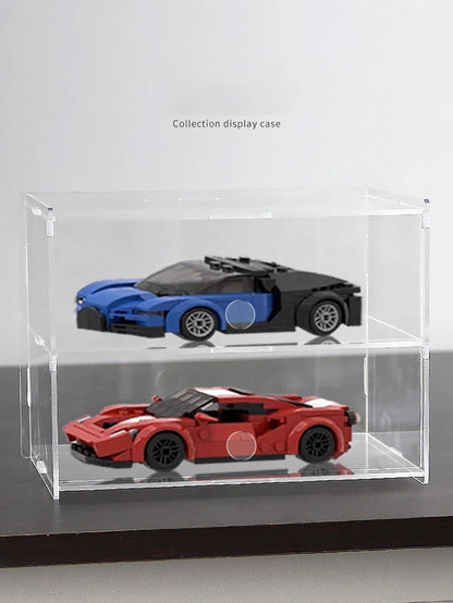 2-5 Layer Acrylic Car Model Display Case for Lego Speed Racing Series,Display Box Car Transparent Scene Storage Dust Cabinet