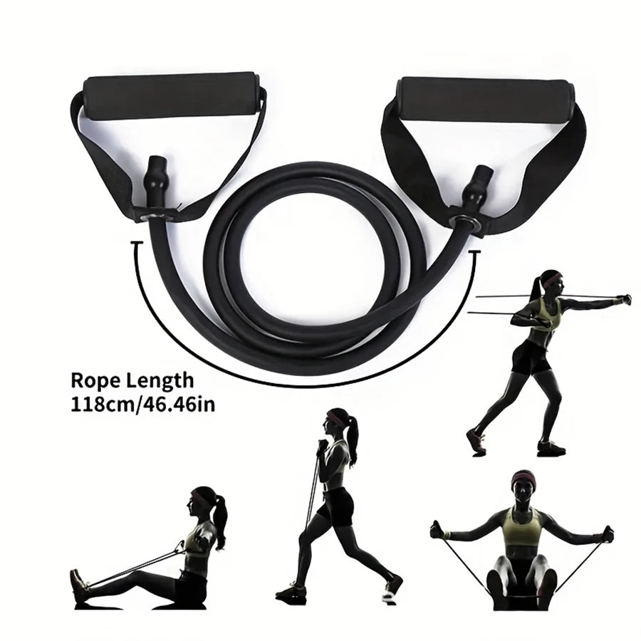 1pc 4-Level Resistance Bands with Handles for Home Workouts and Strength Training - Perfect for Yoga, Pilates,and fitness equ