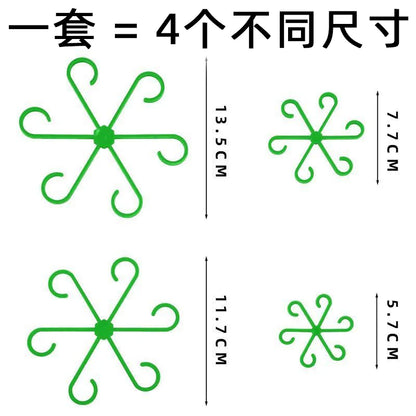 4PCS Plant Stem Support Clips, Flower Stem Gathering Frame, Support Fixer - Anti-Toppling, Hydroponic Branch Fixing Pot Rack