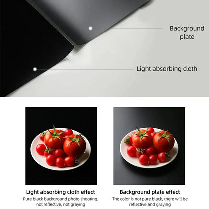Black Background for Photography Photo Studio Light Absorb Cloth Non-reflective Collapsible Art Wall Screen Photography Props
