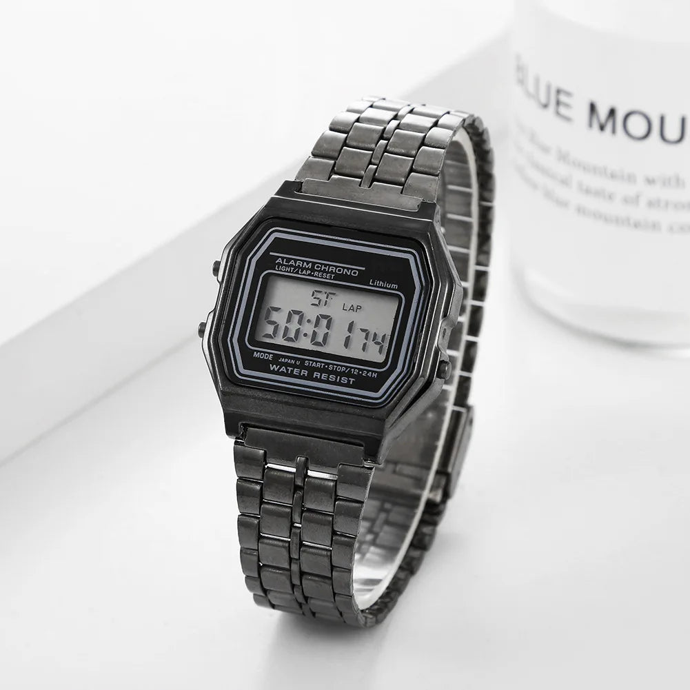 Women Men Unisex Watch Gold Silver Black Vintage LED Digital Sports Military Wristwatches Electronic Digital Present Gift Mal