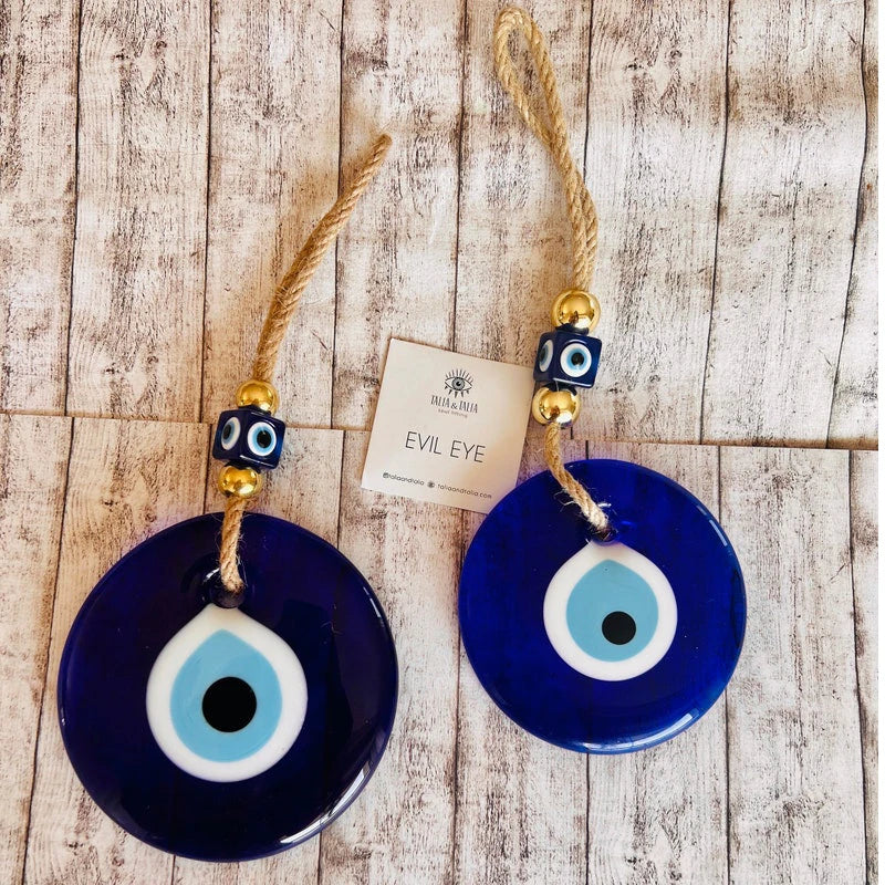 Evil Eye Wall Hanging Glass Blue Eye Wall Charm Home Decor Home Gift Idea House Protection Turkish Evil Eye Gift Wall Decorat