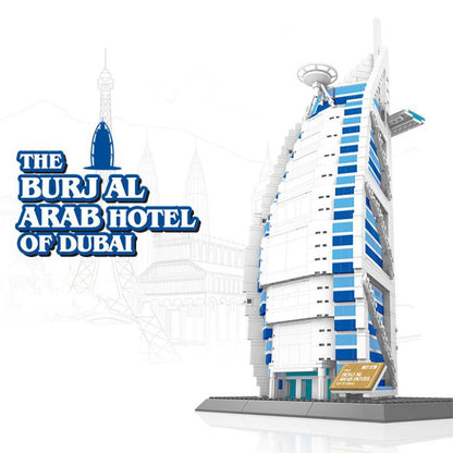 World Famous Modern Architecture United Arab Emirates Dubai Burj Al Arab Hotel Creative Building Block Construction Bricks To