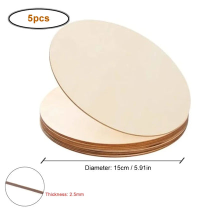 7/9/12/15cm Unfinished Wood Slices, Natural Blank Round Blanks Wood Circles for Crafts DIY Art Crafts Painting Home Decor - 5