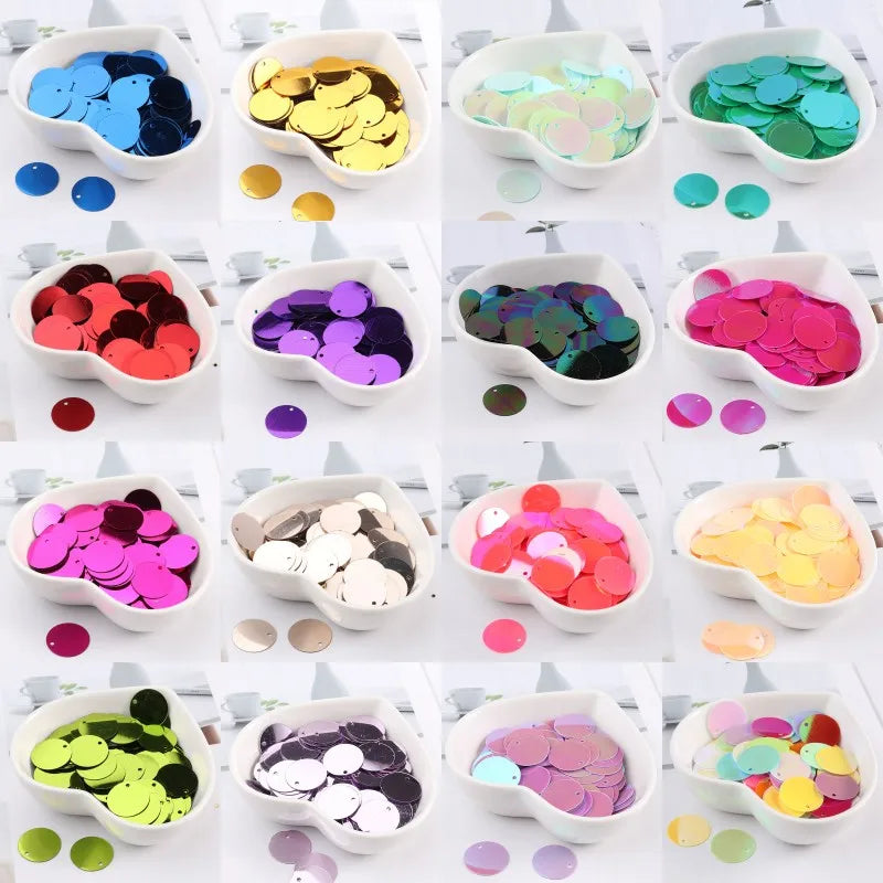 10g/Pack Round Sequin 6mm 8mm 10mm 15mm 20mm 30mm Sewing Sequins For Craft, Jewelry Accessories, Wedding Dress Craft 28 Color