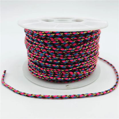 5yards/Lot 2.5mm Gold Line 100% Cotton Cord Rope Chinese Knot Macrame Cord Rope For Jewelry Making For Shamballa Bracelet - 0
