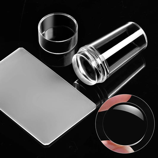 Nail Stamping Plates Pure Clear Jelly Nails Art Stamper Scraper Set Print Silicone Marshmallow Design Manicure Accessories To