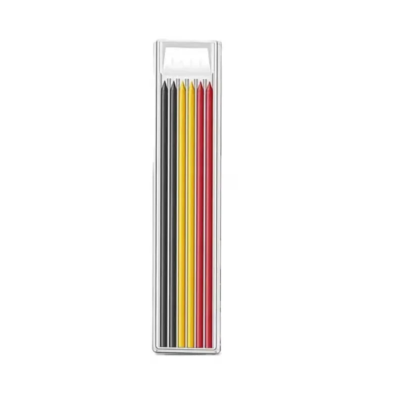 Solid Carpenter Pencil Set Woodworking Tools Mechanical Pencil 5 Colors Refill Construction Job Tools Carpentry Marking Scrib