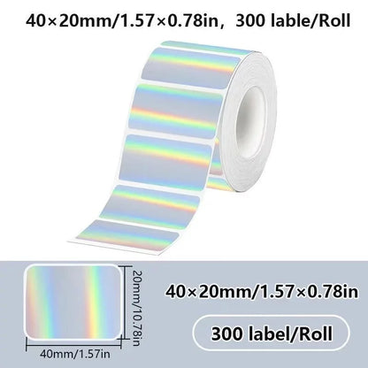 1Roll 40x20MM Compatible Phomemo M110 M220 M200 Self-Adhesive Color Laser Thermal Paper, E210 P50 Detong P1 HPRT T20 MAKER