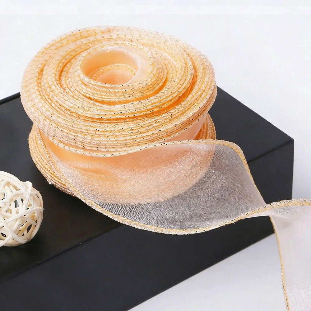 1PC 10 Yards Fishtail Yarn Ribbons 2.5cm Wave Edge Pleated Gifts Packaging Material Gift Wrapping Bouquets Chiffon Ribbon - 4