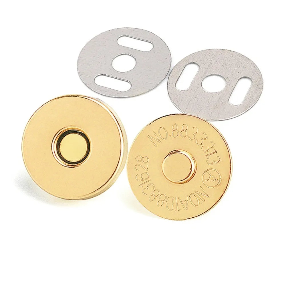10 Pcs/Pack 14-18MM Magnetic Snap Fasteners Clasps Buttons Handbag - Golden