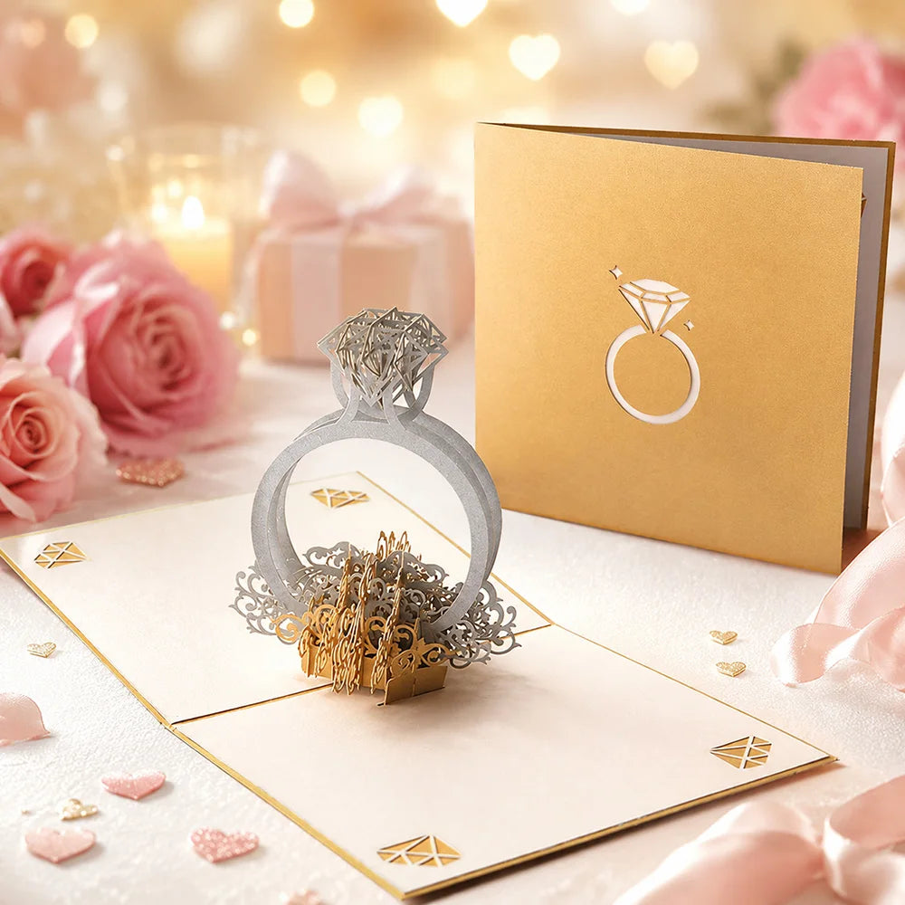 3D Pop Up Flower Greeting Cards Wedding Card Anniversary Thanksgiving Valentines Day Birthday Gift Thank You Card Handmade Ca