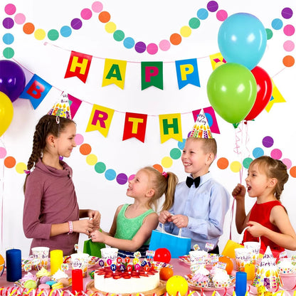 Colorful Round Birthday Banner Banners Wedding Banner for Party Home Wall Hanging Decoration Baby Shower Favors