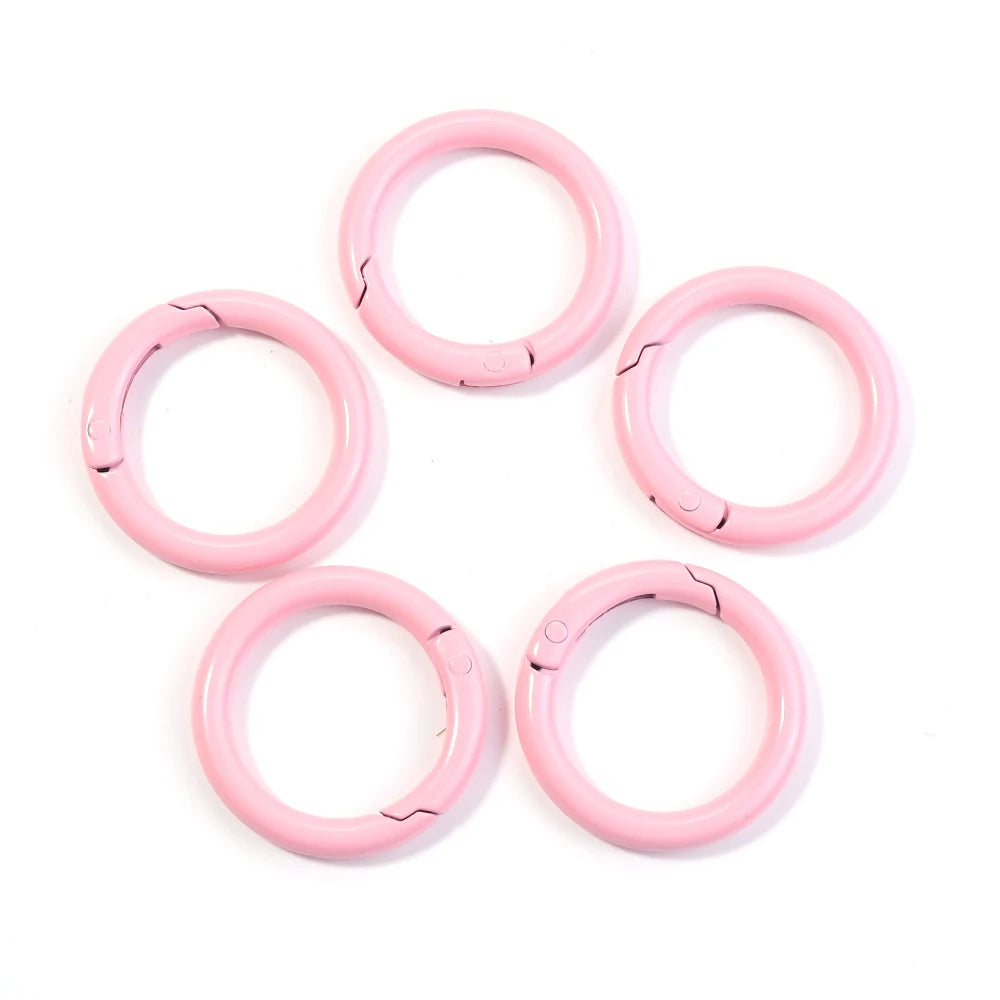 5-10pcs/lot Colorful Spring Clasps Openable Round Carabiner Keychain Bag Clips Hook Dog Chain Buckles Connector For DIY Jewel