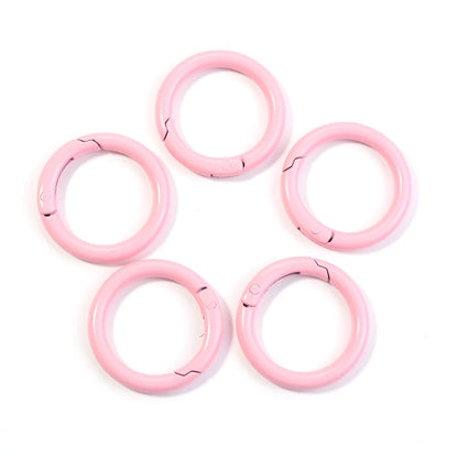 5-10pcs/lot Colorful Spring Clasps Openable Round Carabiner Keychain Bag Clips Hook Dog Chain Buckles Connector For DIY Jewel