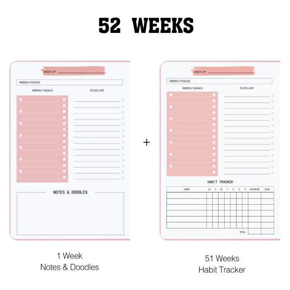 2026 Tree Pattern Spiral Bound Weekly Planner & Notebook & Schedule Organizer, Stationery For Office & School & Study, Plan B