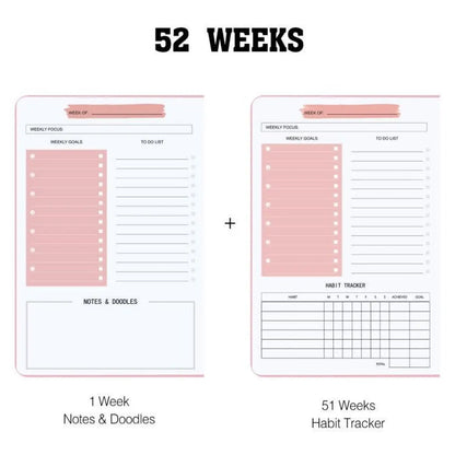 2026 Tree Pattern Spiral Bound Weekly Planner & Notebook & Schedule Organizer, Stationery For Office & School & Study, Plan B