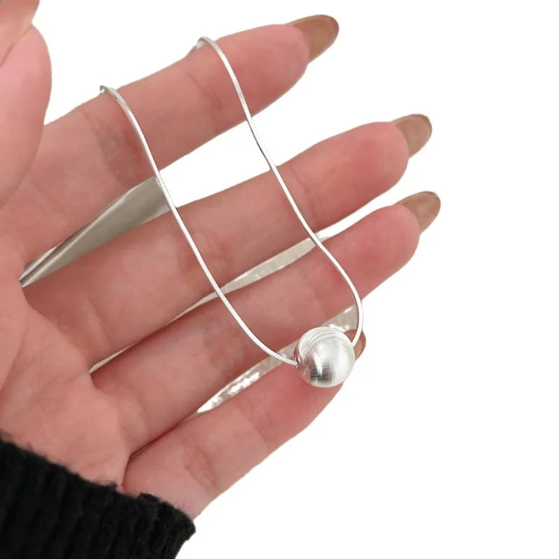 925 Sterling Silver Necklace Bead Pendant Simple for Women Wedding Engagement Jewelry Fashion Classics Gift Party