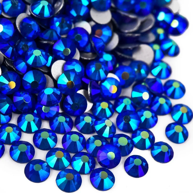 Billow Blue Series Non Hotfix Rhinestones SS6-SS30 Nail Charm Art Flatback Crystals Super Glitter Glass Strass for DIY Craft