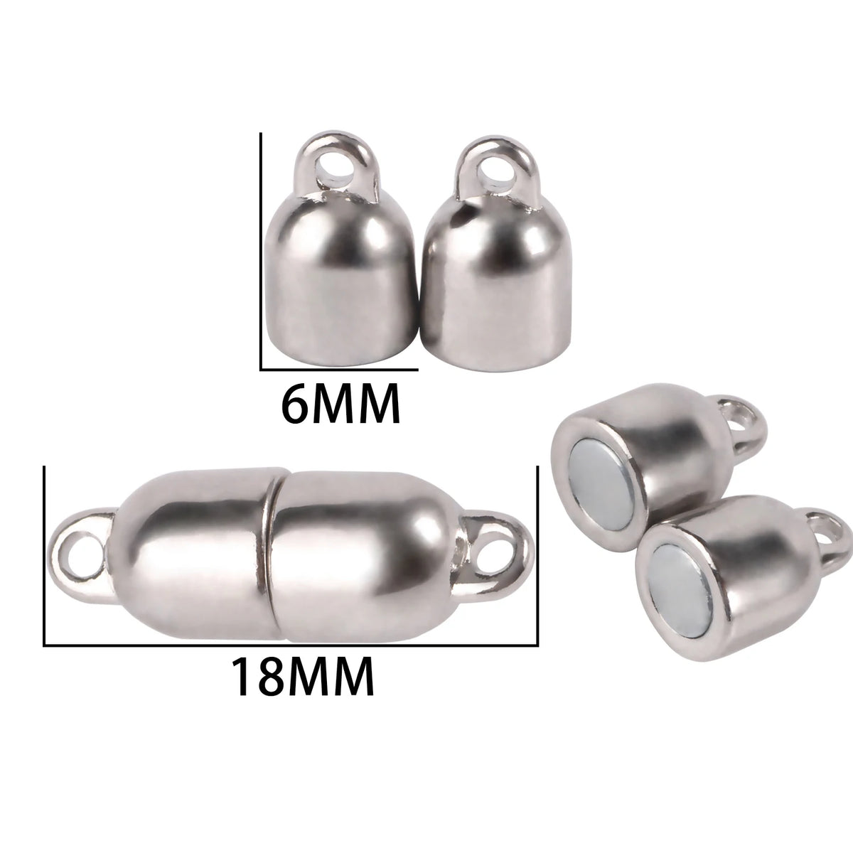 10-5Sets Stainless Steel Strong Magnetic Clasps Magnet End Clasp Connectors For Jewelry Making DIY Bracelet Necklace Accessor