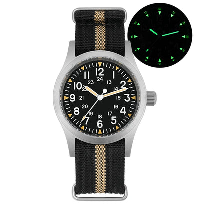 Militado ML05 Vintage Watch VH31 Sweep Second Movement Domed Sapphire Crystal With High Clear AR Coating Luminous 38mm Watche